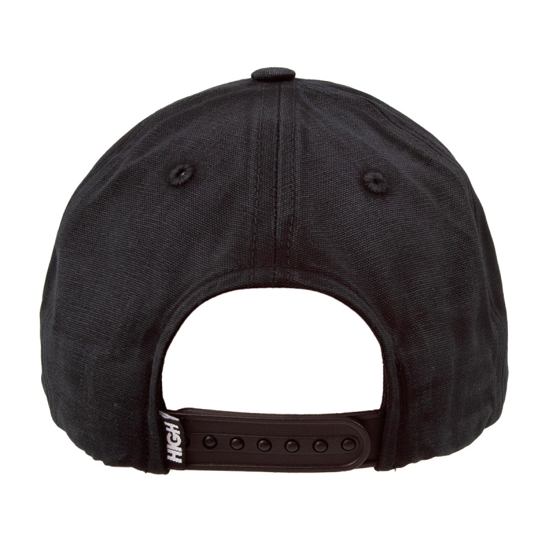 Bon High 6 Panel Logo Line Washed Preto