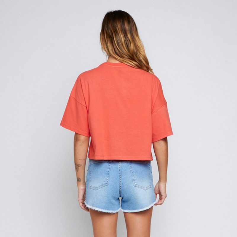 Blusa Billabong Cropped Hot Fun Vermelho