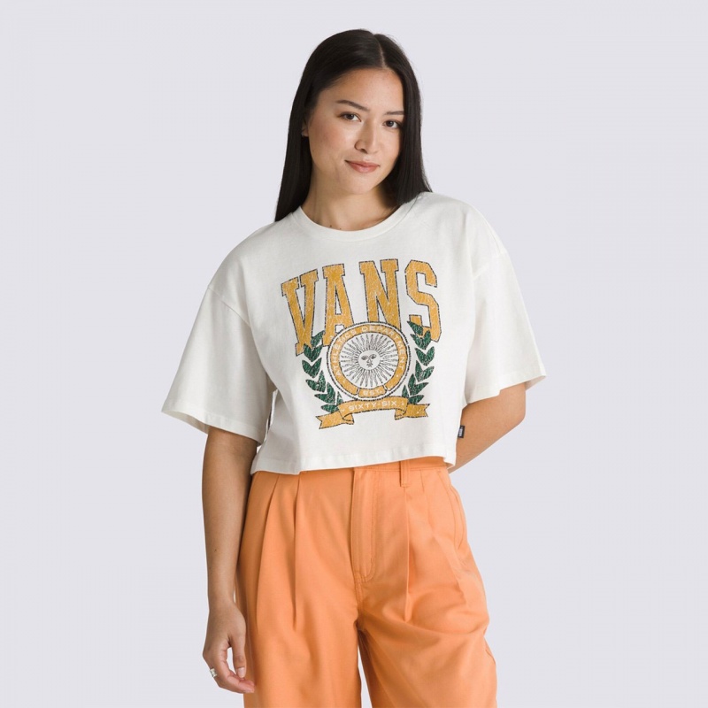 Blusa Vans First Team Relax Crop Bege