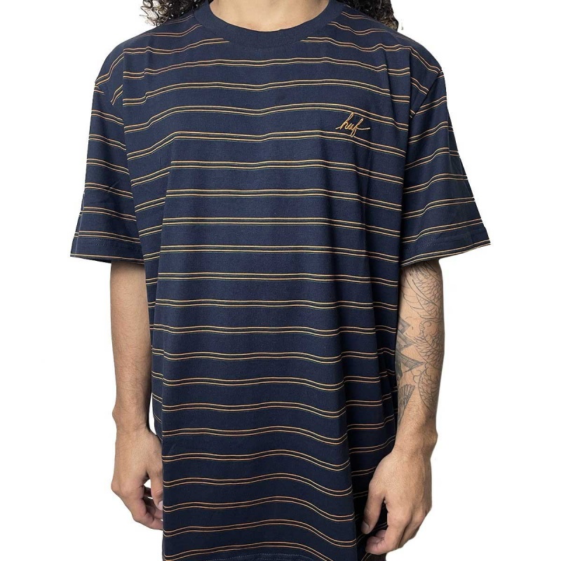 Camiseta Huf Listrada Azul