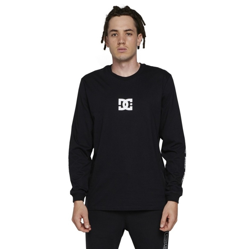 Camiseta Manga Longa Dc Shoes Minimal Stripe Preto