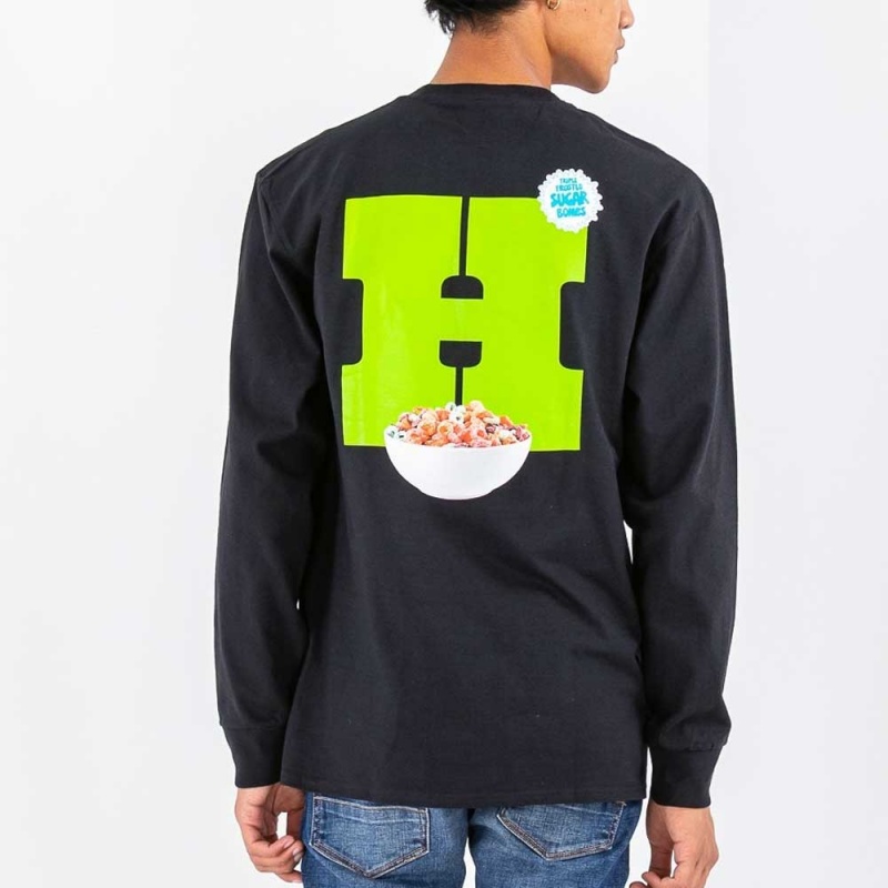 Camiseta Manga Longa Huf Cereal Killer Preto