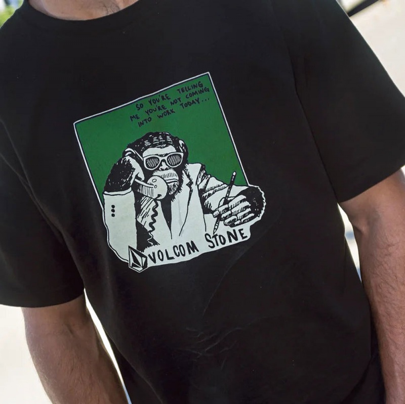 Camiseta Volcom Monkey Biz Preto