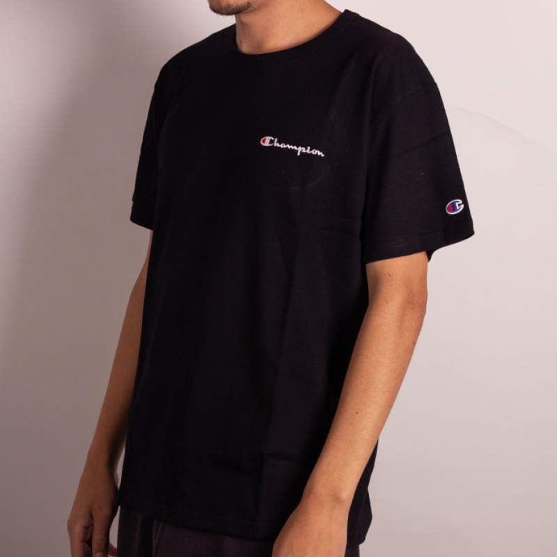 Camiseta Champion Mini Script Embroidery Logo Preto