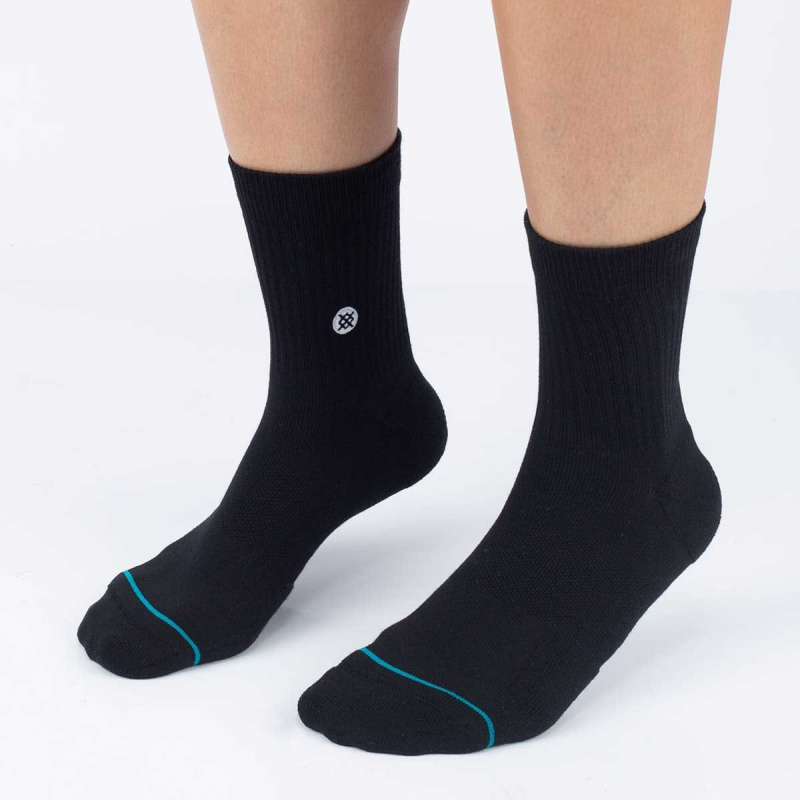 Meia Stance Icon Quarter Preto