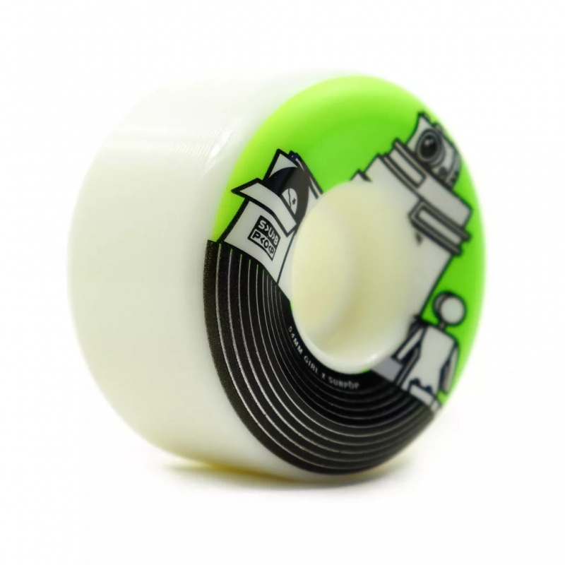 Roda Girl 54mm Sub Pop Branco/Verde