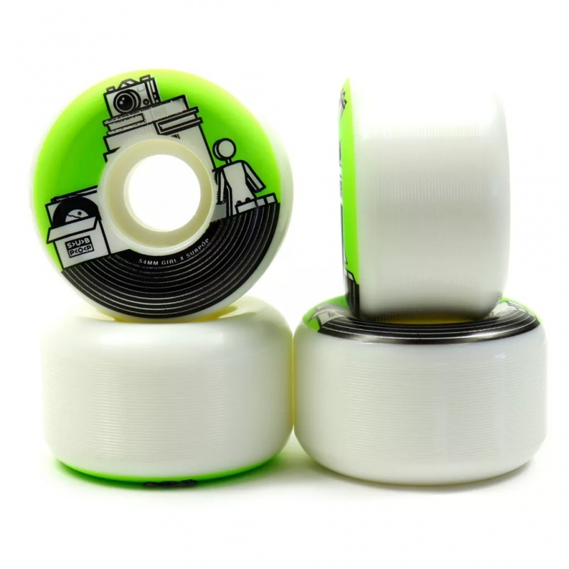 Roda Girl 54mm Sub Pop Branco/Verde