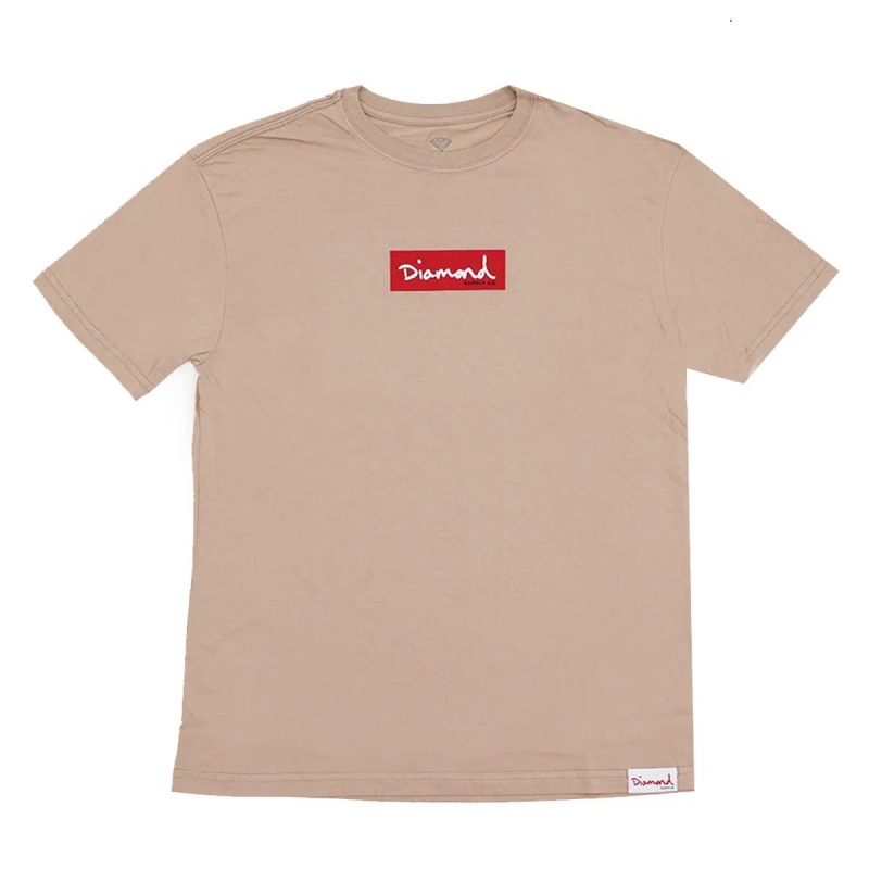 Camiseta Diamond Box Logo Bege