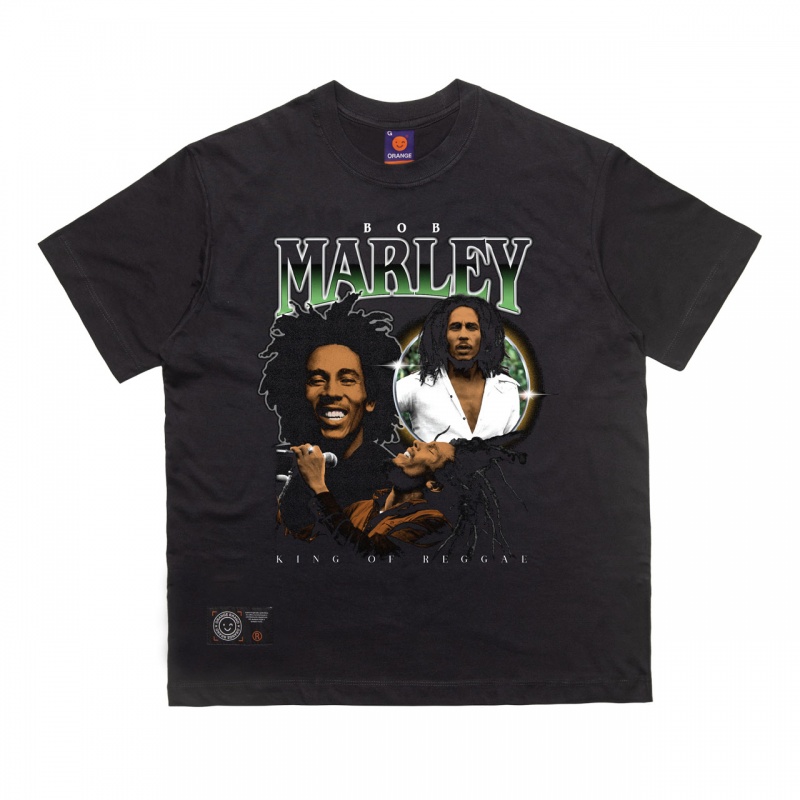 Camiseta Orange Bob Marley Preto