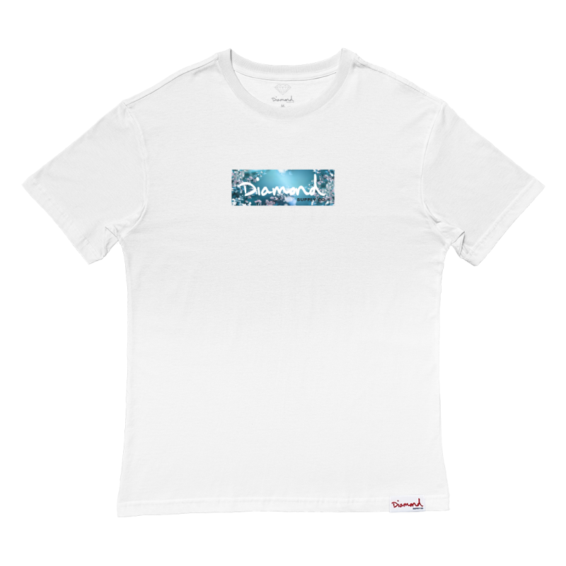 Camiseta Diamond Flower Box Logo Branco