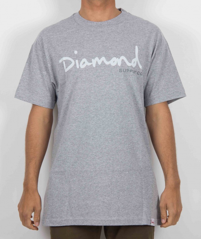 Crewneck Diamond OG Script Grey - Esgotado- na Loja MKD Skate Shop
