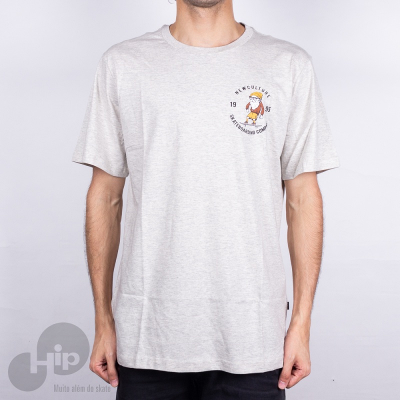 Camiseta New Skate Skater Cinza Claro