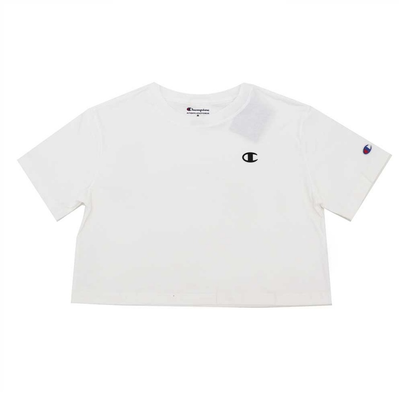 Blusa Champion Cropped C Logo Branco